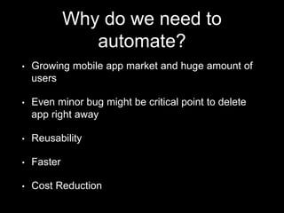 Appium - test automation for mobile apps | PPTX