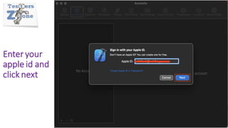 Enter your
apple id and
click next
 