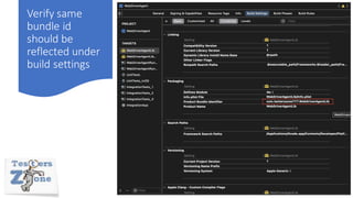 Verify same
bundle id
should be
reflected under
build settings
 