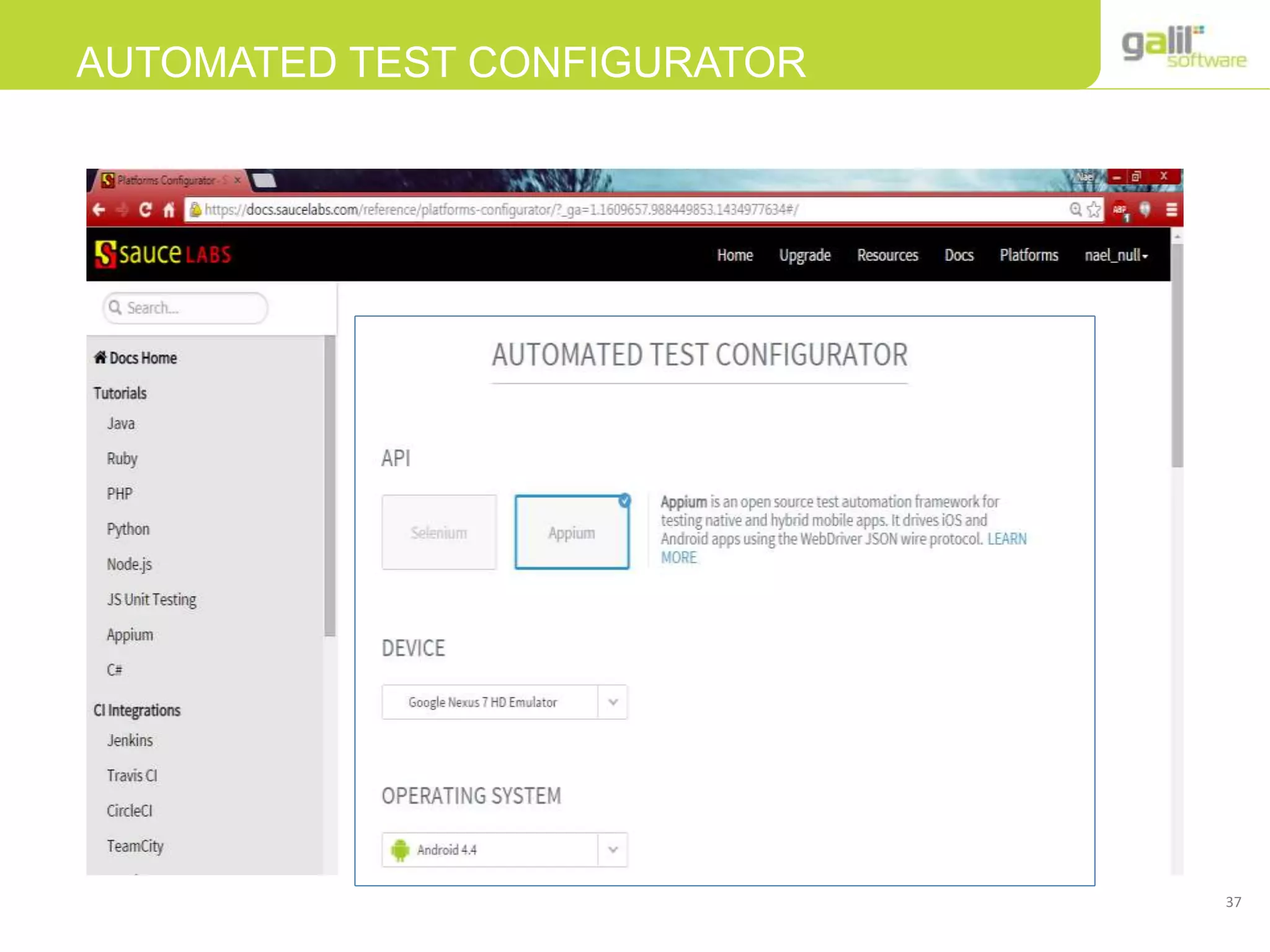 37
AUTOMATED TEST CONFIGURATOR
 