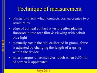 APPLANATION TONOMETRY (2) for Optometry .pptx