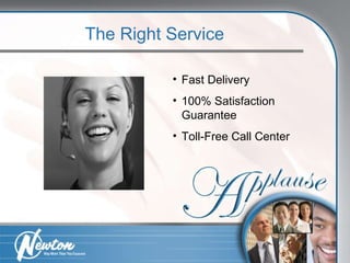 The Right Service Fast Delivery 100% Satisfaction Guarantee Toll-Free Call Center 
