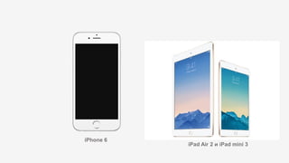 iPhone 6
iPad Air 2 и iPad mini 3
 