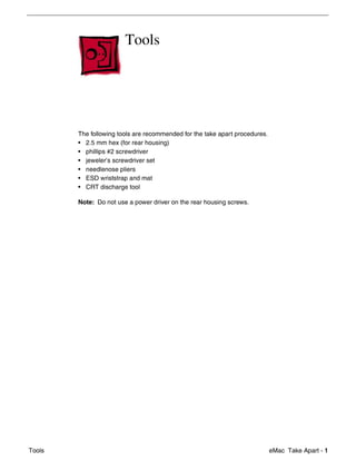 Apple eMac Hardware Service Manual