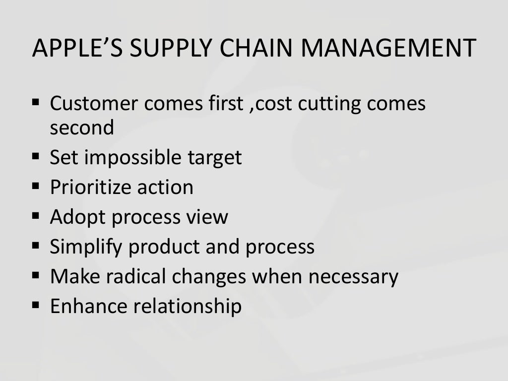 Apple supply chain management