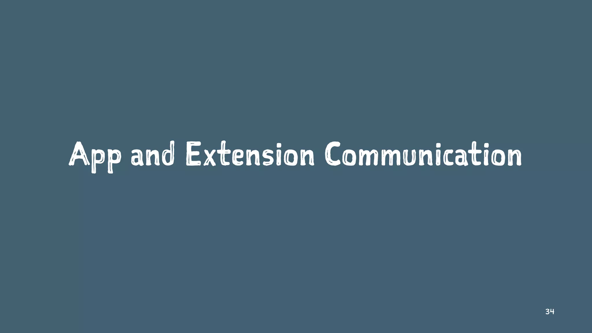 App and Extension Communication
34
 