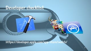 Developer checklist
https://developer.apple.com/app-store/watch/
8