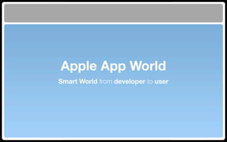 Apple App World
Smart World from developer to user
 