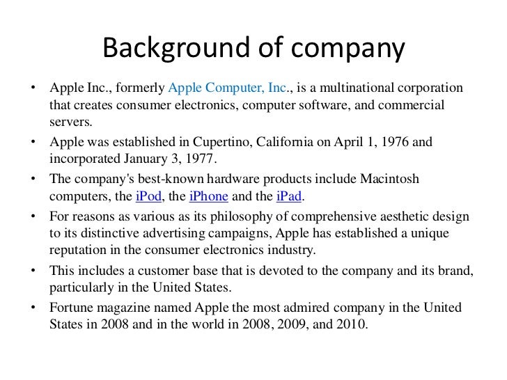 apple company background essay