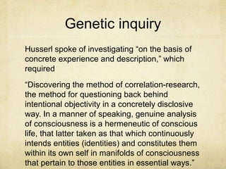 Intentionality and Narrativity in Phenomenological Research Slide 6