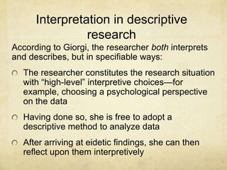 Applebaum phenomenology descriptive and hermeneutic | PPTX