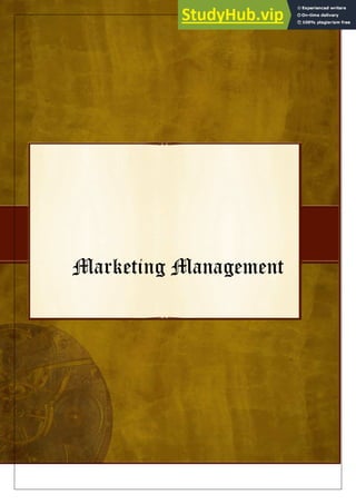 1 | P a g e
Marketing Management
 