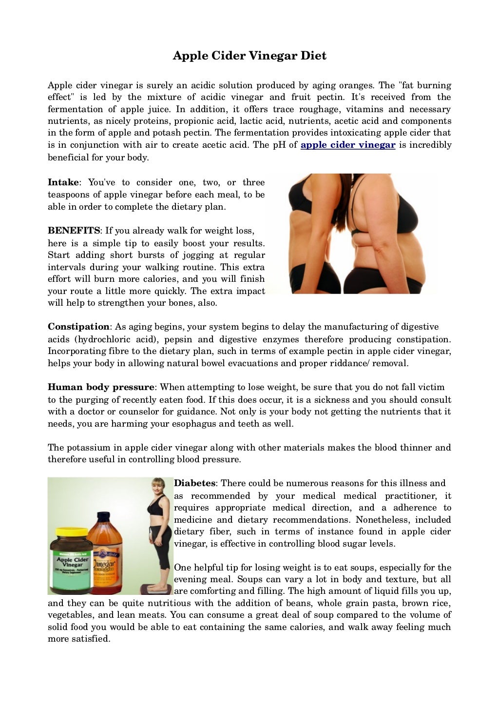 Apple cider vinegar diet