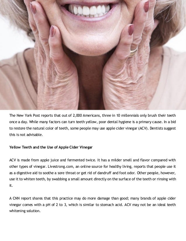 Apple Cider Vinegar Erodes Tooth Enamel Study Finds