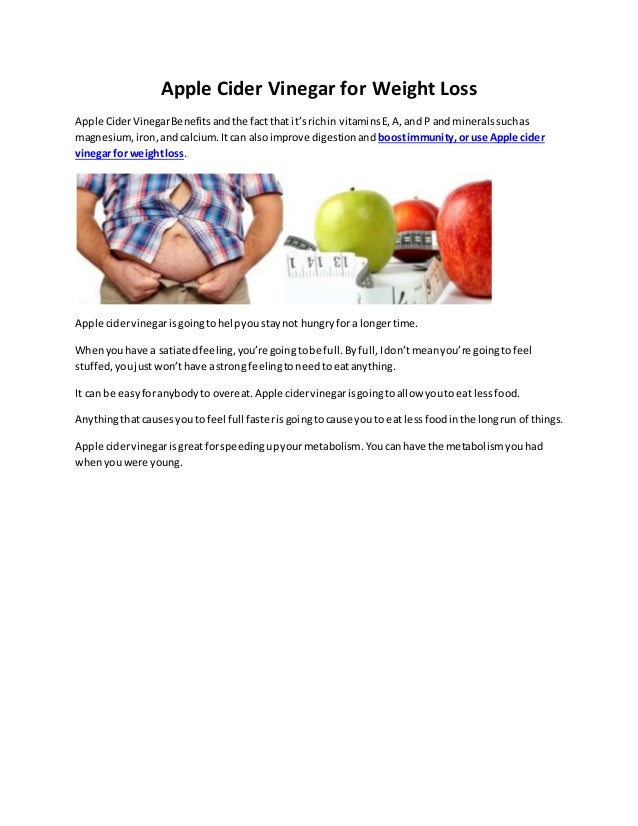 Apple Cider Vinegar For Weight Loss Apple Cider Vinegar For Weight Loss