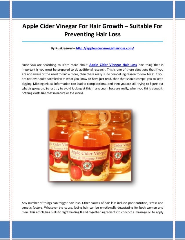 Apple Cider Vinegar Hair Loss