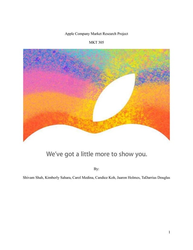 Apple company market research project mkt305 PDF