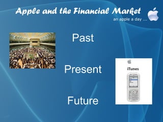 Apple and the Financial Market


             Past

           Present

            Future
 