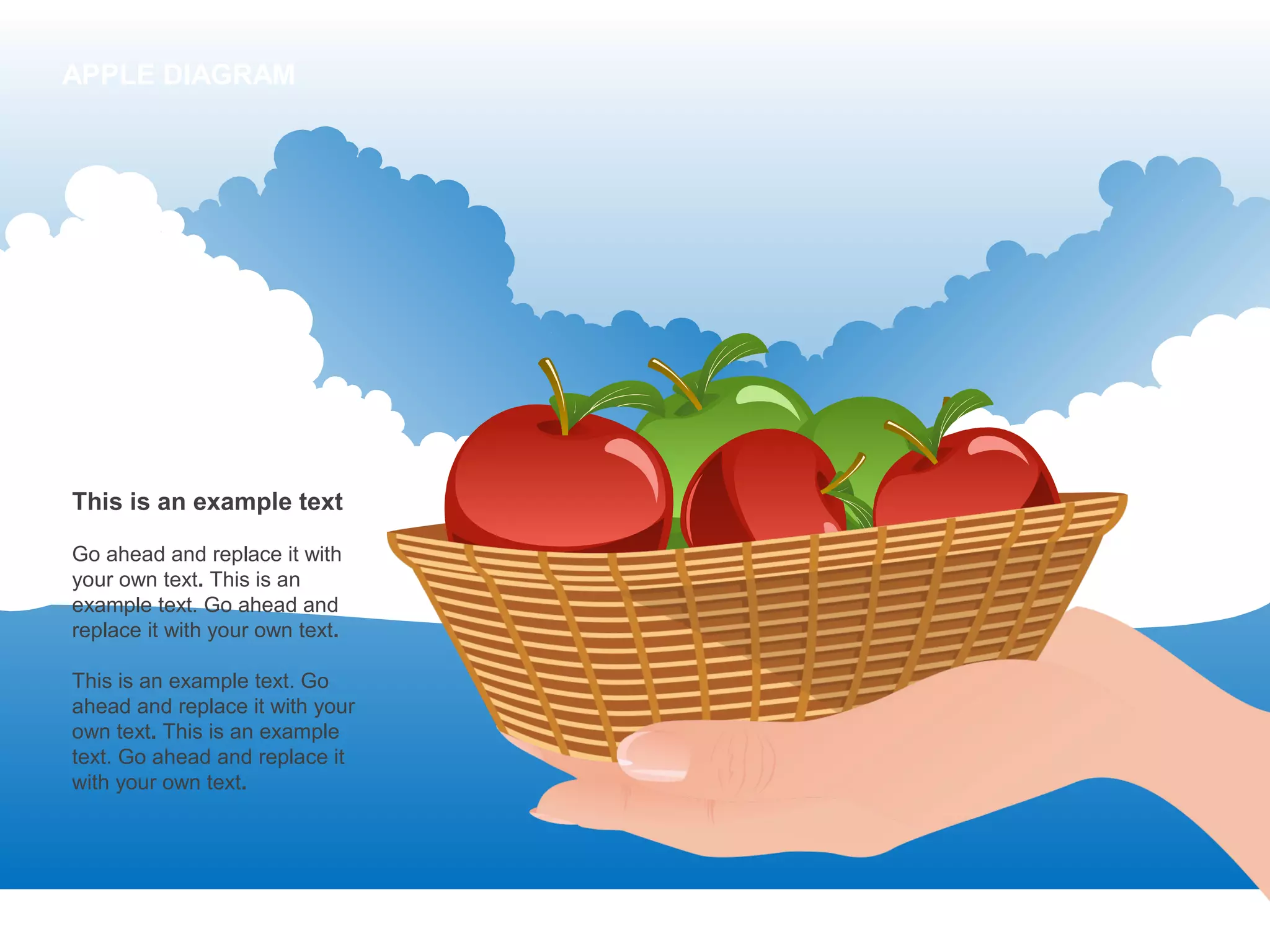 This is an example text
Go ahead and replace it with
your own text. This is an
example text. Go ahead and
replace it with your own text.
This is an example text. Go
ahead and replace it with your
own text. This is an example
text. Go ahead and replace it
with your own text.
APPLE DIAGRAM
 