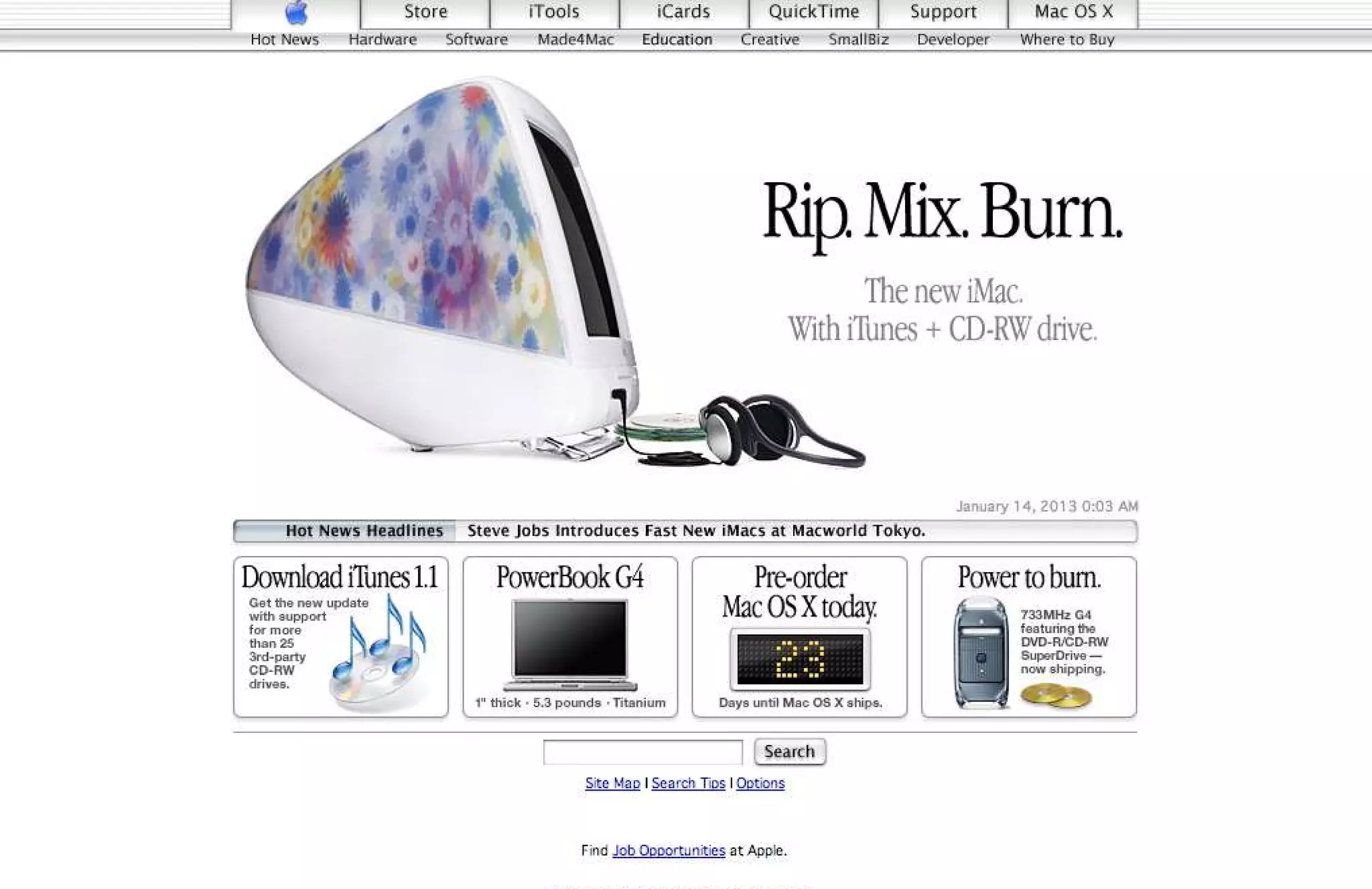 15 Years of Apple's Homepage