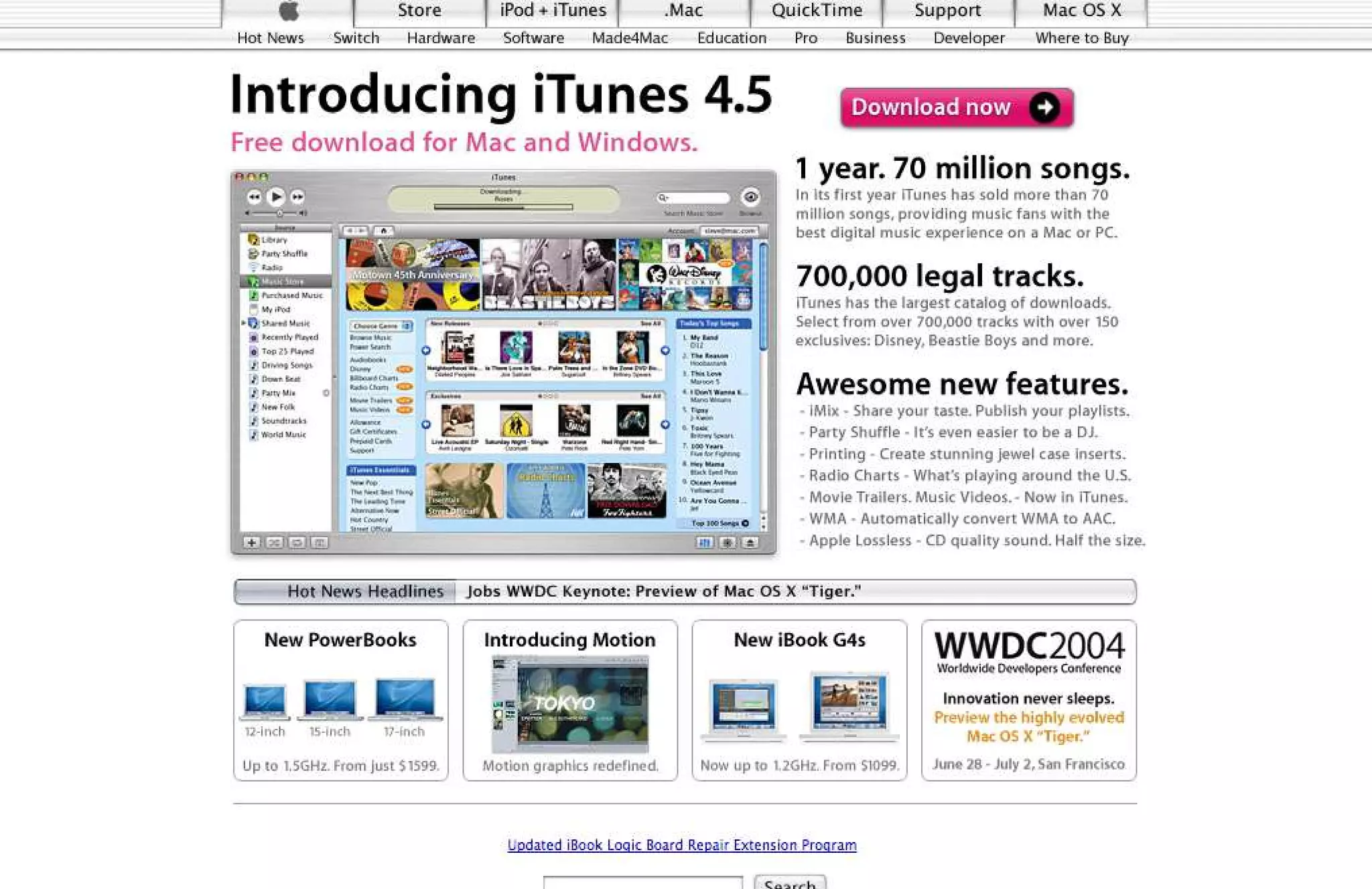 15 Years of Apple's Homepage
