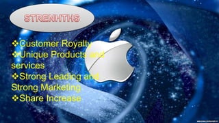Customer Royalty
Unique Products and
services
Strong Leading and
Strong Marketing
Share Increase
 