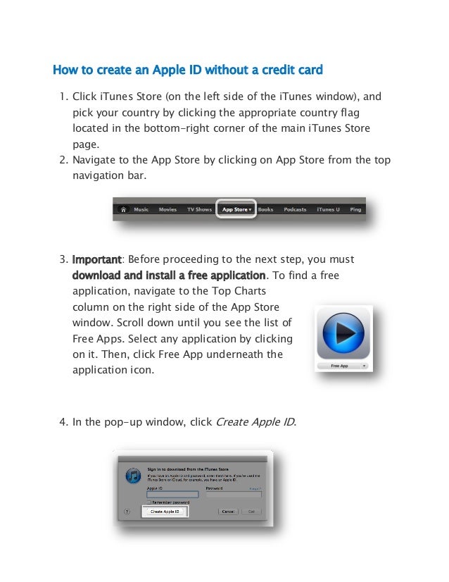 how to create apple id without credit card