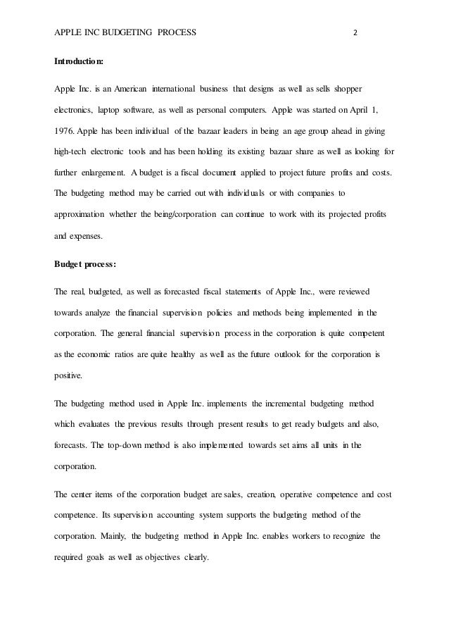 budgeting document