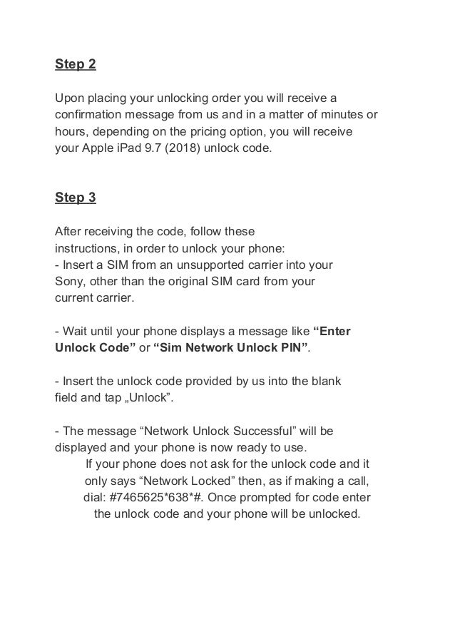 How to unlock apple ipad 9 7 2018 using unlock codes