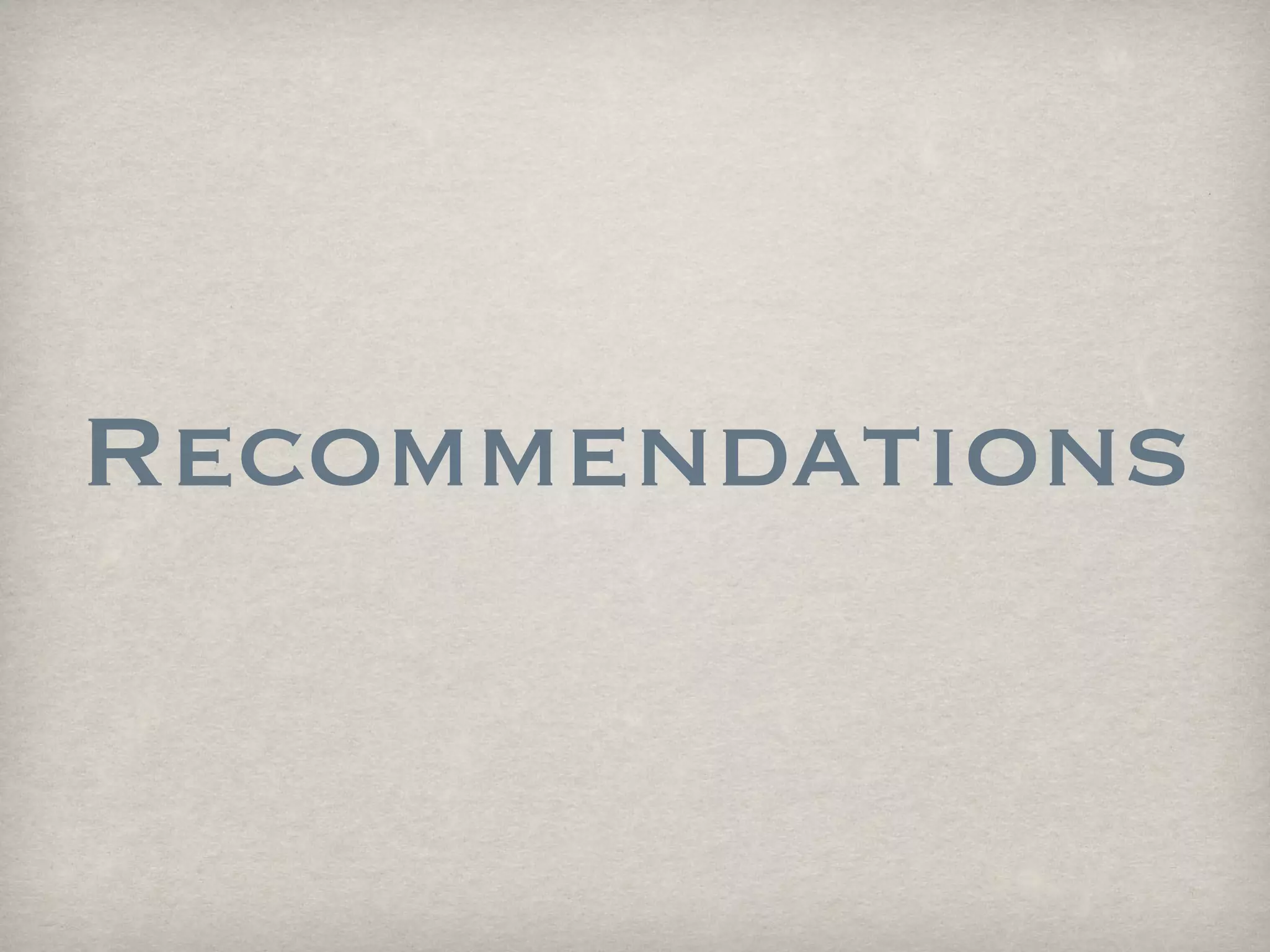Recommendations 