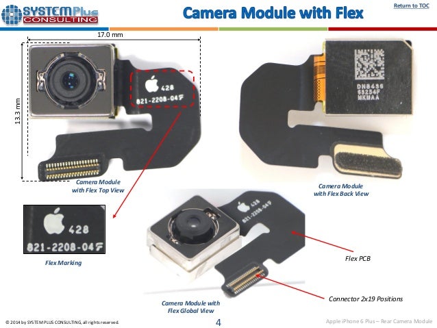 Apple i phone 6 and 6 plus rear camera module teardown ... iphone 6 plus chips diagram 
