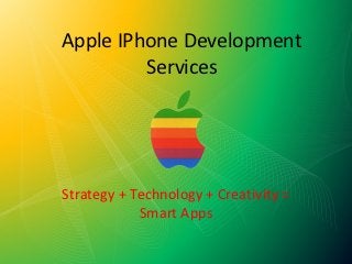 Apple IPhone Development
         Services




Strategy + Technology + Creativity =
            Smart Apps
 