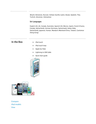 Apple ipod Touch features | DOCX