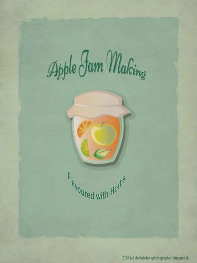 Apple jam making flavoured with herbs