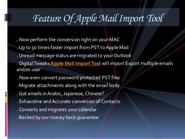 Import Outlook PST to Apple Mail Using Digital Tweaks