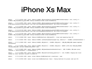 iPhone Xs Max
default 17:17:14.002705 +0800 kernel IOReturn H11ANEIn::ANE_ProcessDestroy_gated(H11ANEProcessDestroyArgs *, bool, uint32_t *) :
H11ANEIn::ANE_ProgramDestroy_gated WARN: Freeing intermediate buffer inside ProcessDestroy
default 17:17:14.004821 +0800 kernel IOReturn H11ANEIn::ANE_ProcessDestroy_gated(H11ANEProcessDestroyArgs *, bool, uint32_t *) :
H11ANE:ANE_ProcessDestroy_gated Removed client aned from programHandle=0x8a03aa2e112. Num clients for program=0
default 17:17:14.004938 +0800 kernel IOReturn H11ANEIn::ANE_ProcessDestroy_gated(H11ANEProcessDestroyArgs *, bool, uint32_t *) :
H11ANEIn::ANE_ProgramDestroy_gated WARN: Freeing intermediate buffer inside ProcessDestroy
default 17:17:14.011142 +0800 kernel IOReturn H11ANEIn::ANE_ProcessDestroy_gated(H11ANEProcessDestroyArgs *, bool, uint32_t *) :
H11ANE:ANE_ProcessDestroy_gated Removed client aned from programHandle=0x8a02e50c71e. Num clients for program=0
default 17:17:14.011358 +0800 kernel IOReturn H11ANEIn::ANE_ProcessDestroy_gated(H11ANEProcessDestroyArgs *, bool, uint32_t *) :
H11ANEIn::ANE_ProgramDestroy_gated WARN: Freeing intermediate buffer inside ProcessDestroy
default 17:17:14.024969 +0800 kernel IOReturn H11ANEInUserClient::ANE_PowerOff() - client aned requesting Power Off
default 17:17:14.025291 +0800 kernel IOReturn H11ANEIn::setPowerStateGated(unsigned long, IOService *) : H11ANEIn::setPowerStateGated: 0
default 17:17:14.026850 +0800 kernel IOReturn H11ANEIn::ANE_deInit() : H11ANEIn::ANE_deInit - CSNE_CMD_POWER_DOWN command completed:
res=0x00000000
default 17:17:14.026880 +0800 kernel IOReturn H11ANEIn::ANE_deInit() : H11ANEIn::ANE_deInit - ANECPU in WFI after CSNE_CMD_SUSPEND/
CISP_CMD_POWER_DOWN. retries=0 ASCWRAP_IDLE_STATUS = 0x2d
default 17:17:14.039520 +0800 kernel IOReturn H11ANEIn::ANE_HandlePowerStateChecksForClient() : INFO: H11ANEIn: ANE power status:
isPowered: 0, fDeInitInProgress: 0, fFirmwareTimeout: 0
default 17:17:14.039563 +0800 kernel IOReturn H11ANEIn::ANE_UserClientCleanup_gated(void *) : Info: H11ANEIn: Skipping user client
cleanup for client (<private>) as power is already off
default 17:17:14.039723 +0800 kernel virtual IOReturn H11ANEInUserClient::clientClose() - aned
default 17:17:14.039749 +0800 kernel virtual void H11ANEInUserClient::free() - Freeing UserClient for process: aned (pid 191)
 