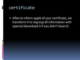 Create a certificate