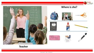 Teacher
Where is she?
Around the School
 