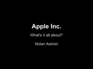 Apple Inc.
What's it all about?

  Nolan Astrein
 