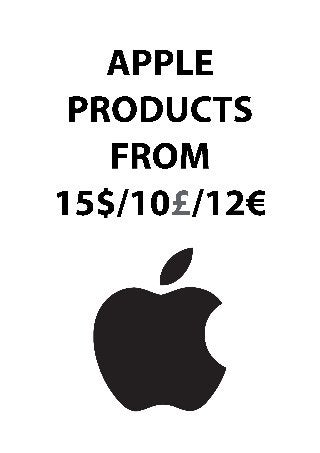 Apple Products From 15$/10£/12€