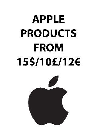 Apple products from 15$/10£/12€