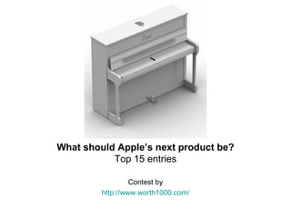 What should Apple’s next product be? Top 15 entries Contest by http://www.worth1000.com/ 