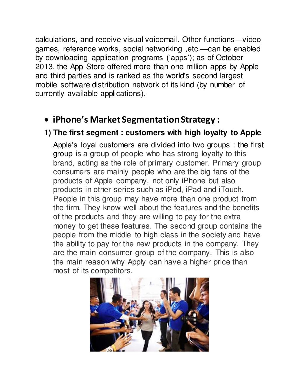 Apple's iPhone market segmentation