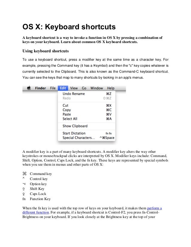 osx keyboard shortcut easy usage