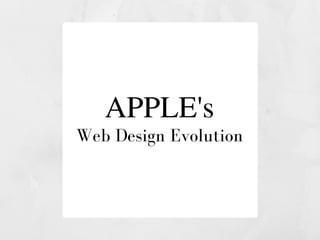 APPLE's
Web Design Evolution
 