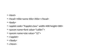 JAVA - Introduction to Applet PowerPoint presentation | PPTX