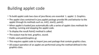 JAVA - Introduction to Applet PowerPoint presentation | PPTX