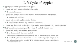 Comprehensive Guide to Java Applet Programming and Lifecycle | PPTX