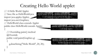 Comprehensive Guide to Java Applet Programming and Lifecycle | PPTX