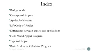 Comprehensive Guide to Java Applet Programming and Lifecycle | PPTX